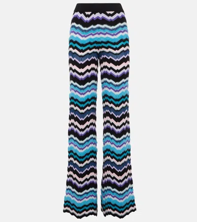Missoni Knitted Flared Pants In Turquoise