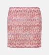 Missoni Metallic Crochet-knit Mini Skirt In Pink