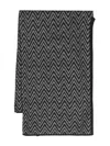 Missoni Zig-zag Intarsia-knit Scarf In Black