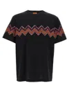 Missoni T-shirt With Maxi Chevron Insert In Black