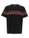 Missoni T-shirt With Maxi Chevron Insert In Black