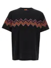 Missoni T-shirt With Maxi Chevron Insert In Black