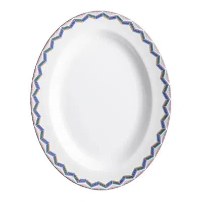 Missoni Zig Zag Jarris 148 Oval Dish - 36 Cm In Blue