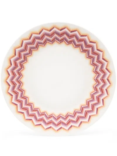 Missoni Zig Zag Jarris Charger Plate In Weiss