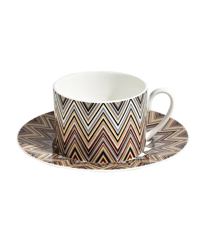 MISSONI ZIG ZAG JARRIS LUXURY BOX TEA CUP & SAUCER, SET OF 2