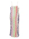 Missoni Sheer Fabric Zigzag Dress Lace-up Detail In Multi
