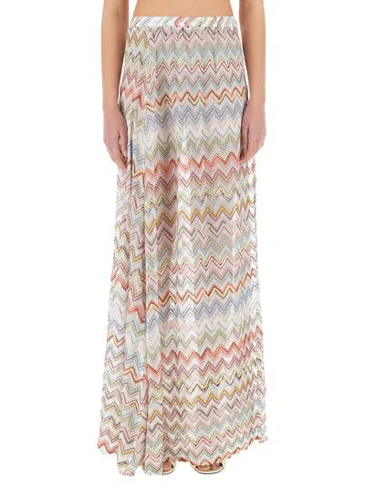 Missoni Zig Zag Knit Cover-up Skirt In Multicolour