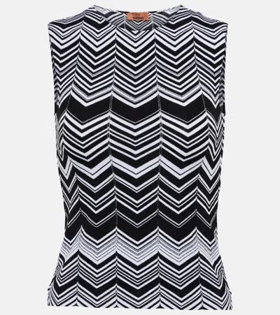 Missoni Zig-zag Knit Top In Black/white