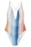 Missoni Shaded Chevron Plunge One-piece Swimsuit