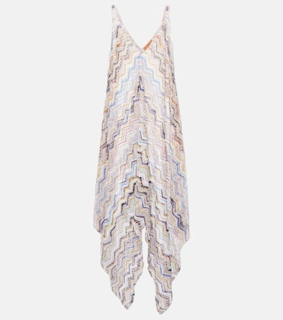 Missoni Zig Zag Lamé Beach Dress In Metallic