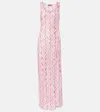 Missoni Zig Zag Lamé Maxi Dress In Pink