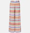Missoni Mare Striped Metallic Crochet-knit Wide-leg Pants In Multi