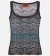 Missoni Zig Zag Lamé Top In Black
