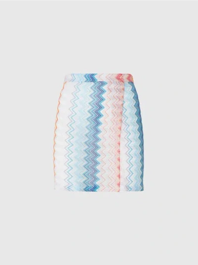MISSONI MISSONI ZIG ZAG LAMÉ VISCOSE BLEND SARONG MINI SKIRT