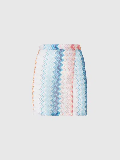 Missoni Sarong-minirock Aus Zick-zack-lamé Aus Viskosemischung In Multicoloured