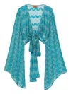 Missoni Zig-zag Print Tie-front Top In Blue