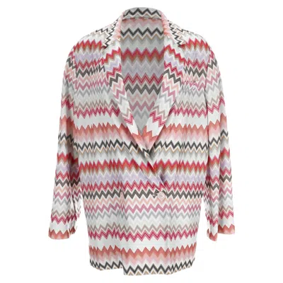Missoni Zig Zag Longline Blazer In Multicolor Polyester