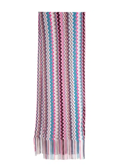 Missoni Zig Zag Lurex Scarf In Pink