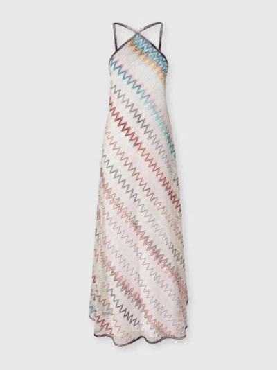 Missoni Zig Zag Mesh Cover-up Dress With Sequins In Multicoloured