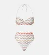 Missoni Nylon Stretch Zig Zag Lamé Bikini In Multicoloured