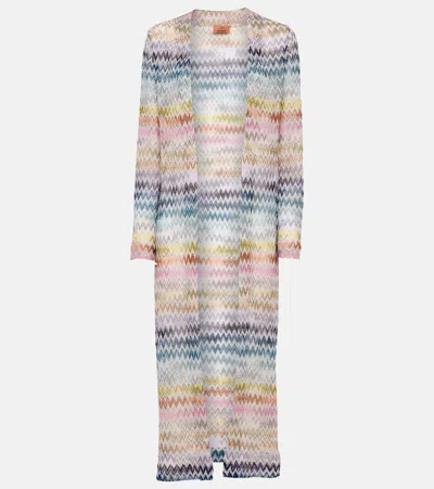 Missoni Zig Zag Metallic Knit Cardigan In Multicoloured