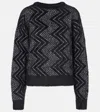 Missoni Zig Zag Metallic Knit Sweater In Black
