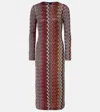 Missoni Wool Blend Knit Midi Dress In Multicoloured