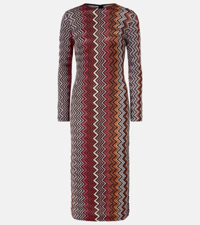 Missoni Wool Blend Knit Midi Dress In Multi