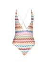 Missoni Zig Zag Motif Pixel Effect One Piece Swimwear In Multi