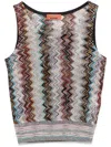 Missoni Zig Zag Metallic Knit Top In Multicolour