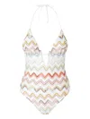 Missoni One Piece Multicolor Red Tones In White