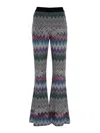 Missoni Zigzag Woven Wool Flared Trousers In Azul