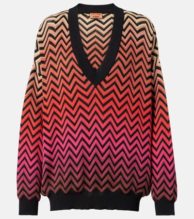 Missoni Zig Zag Ombré Cotton-blend Sweater In Multicolor