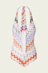 Missoni One-piece Swimsuit In Zig Zag Viscose With Lurex