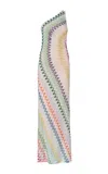 Missoni Zig Zag One-shoulder Raschel Maxi Dress In Multi