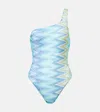 Missoni Printed Degradé One Piece Swimsuit In Blue