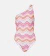 MISSONI ZIG ZAG ONE-SHOULDER SWIMSUIT