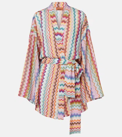 Missoni Zig Zag Oversized Lamé Wrap Cardigan In Multi