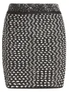 Missoni Zig-zag Pattern Embellished Mini Skirt In White/black