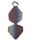 Missoni Zig-zag-pattern Halter-neck Swimsuit In Multi