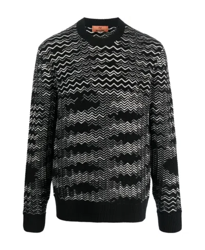 MISSONI MISSONI ZIGZAG-PATTERN CREWNECK KNITTED JUMPER