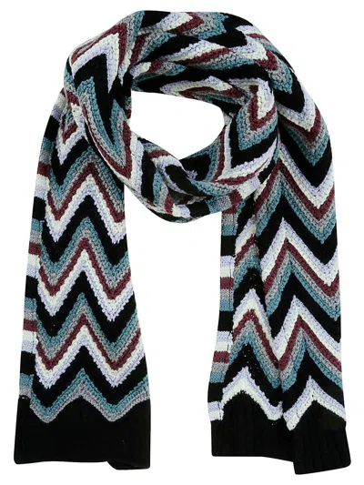 MISSONI ZIG-ZAG PATTERN KNITTED SCARF