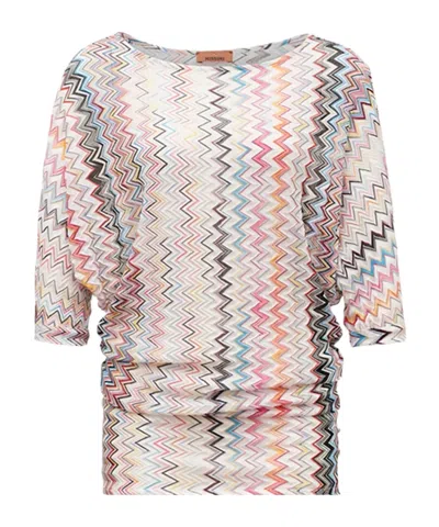 Missoni Zig-zag Pattern Knitted Top In Multi