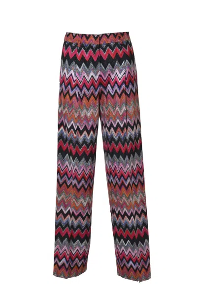 Missoni Zig Zag Pattern Lurex Knit Trousers