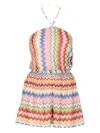 Missoni Mare Metallic Crochet-knit Halterneck Playsuit In Multi