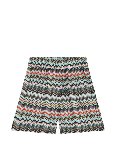 Missoni Zig-zag Pattern Swim Shorts In Multi