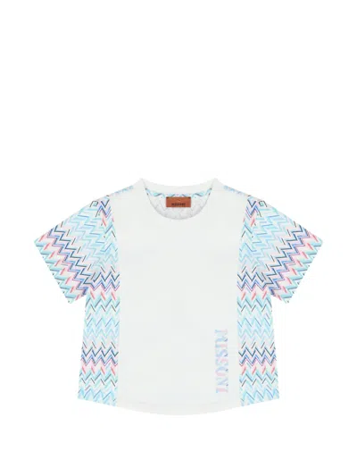Missoni Kids' Zig-zag Pattern T-shirt In Blue
