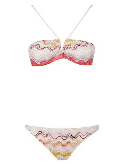 Missoni Zig-zag Patterned Bikini Set In Multicolor