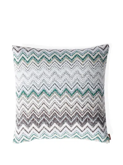 Missoni Zig-zag Patterned Cushion In White