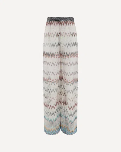 Missoni Zig Zag Patterned Mesh Pants In White
